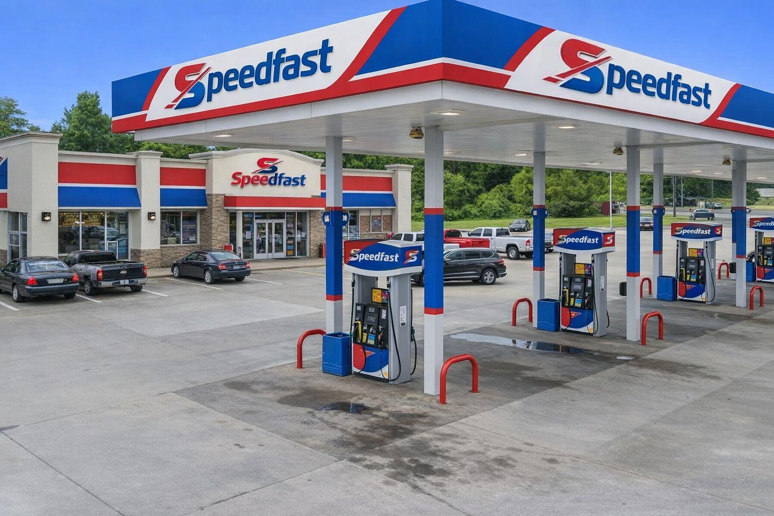 Speedfast store exterior with fuel pumps